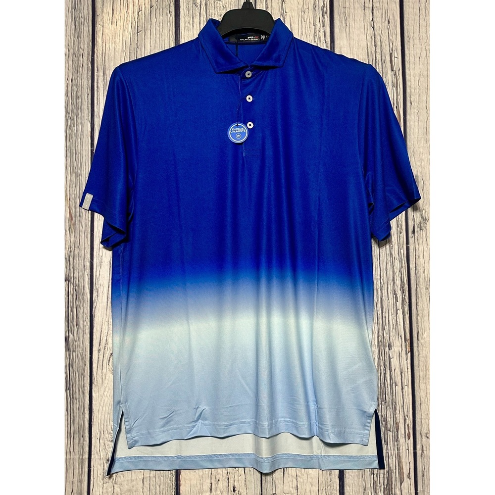 RLX Ralph‎ Lauren Golf Polo Men's M Blue Ombre Performance Moisture Wicking NWT